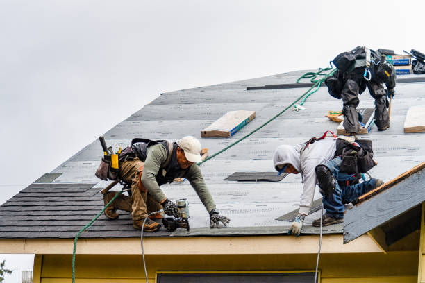 Professional Gutter Installation technician working in Woodlake, TX